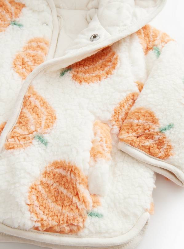 Halloween Pumpkin Print Borg Fleece Jacket 9-12 months | Tu Clothing