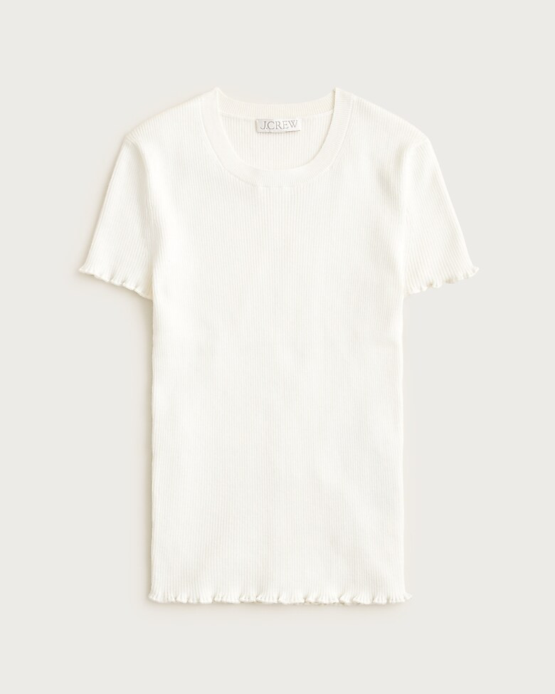 Ruffle-trim T-shirt in TENCEL™ lyocell blend | J. Crew US
