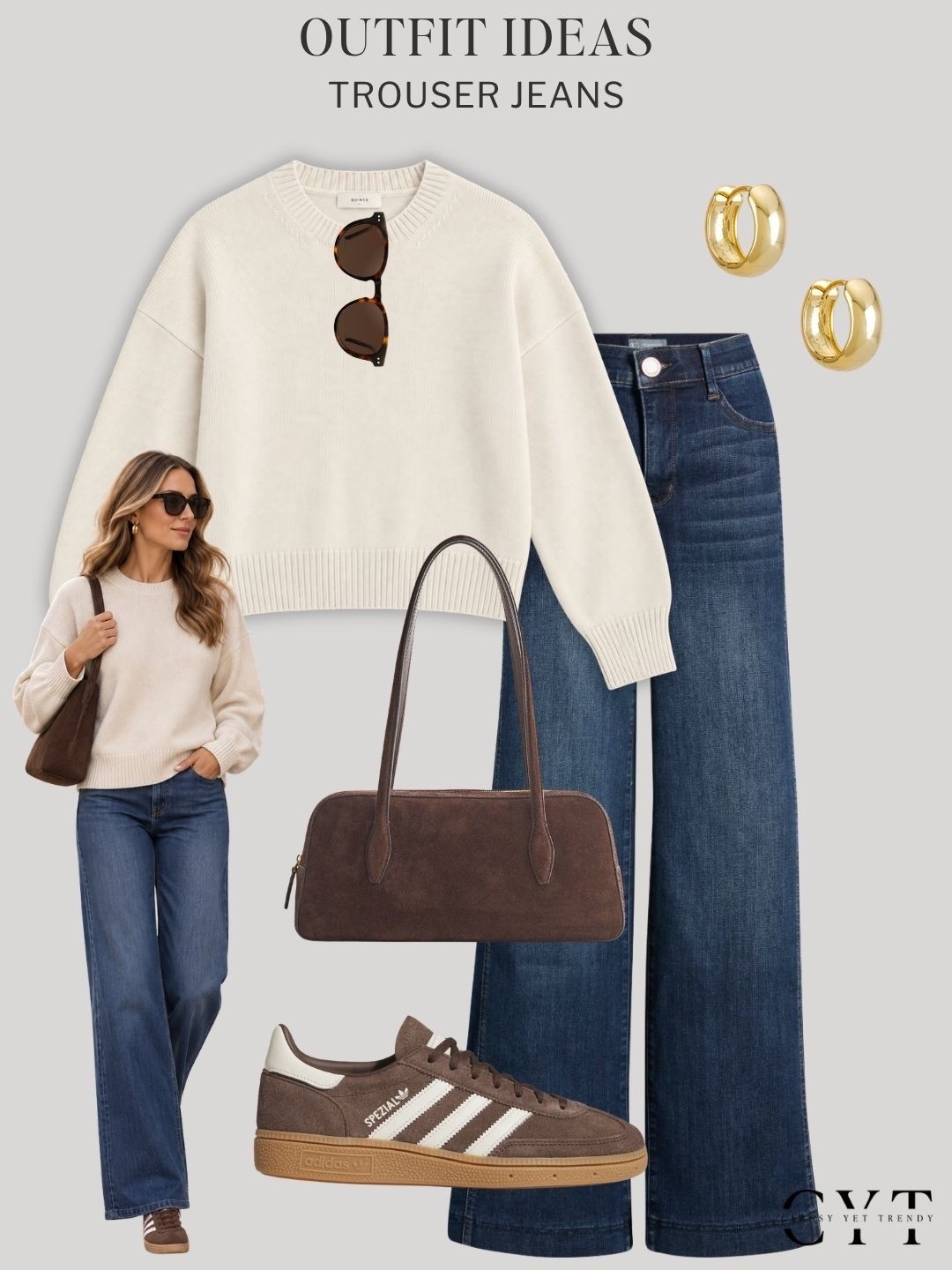 6 ways to wear trouser jeans in the Fall season 🍂

short sleeve sweater, wide leg jeans, suede, ballet flats, cardigan, lace, taupe, tote, chocolate brown, utility jacket, trench, ribbed top, belt, argyle, trainers, low profile sneakers, boots, blazer, loafers, tee
#FallOutfitIdeas #CasualChic #StreetStyle #AutumnFashion #QuietLuxury