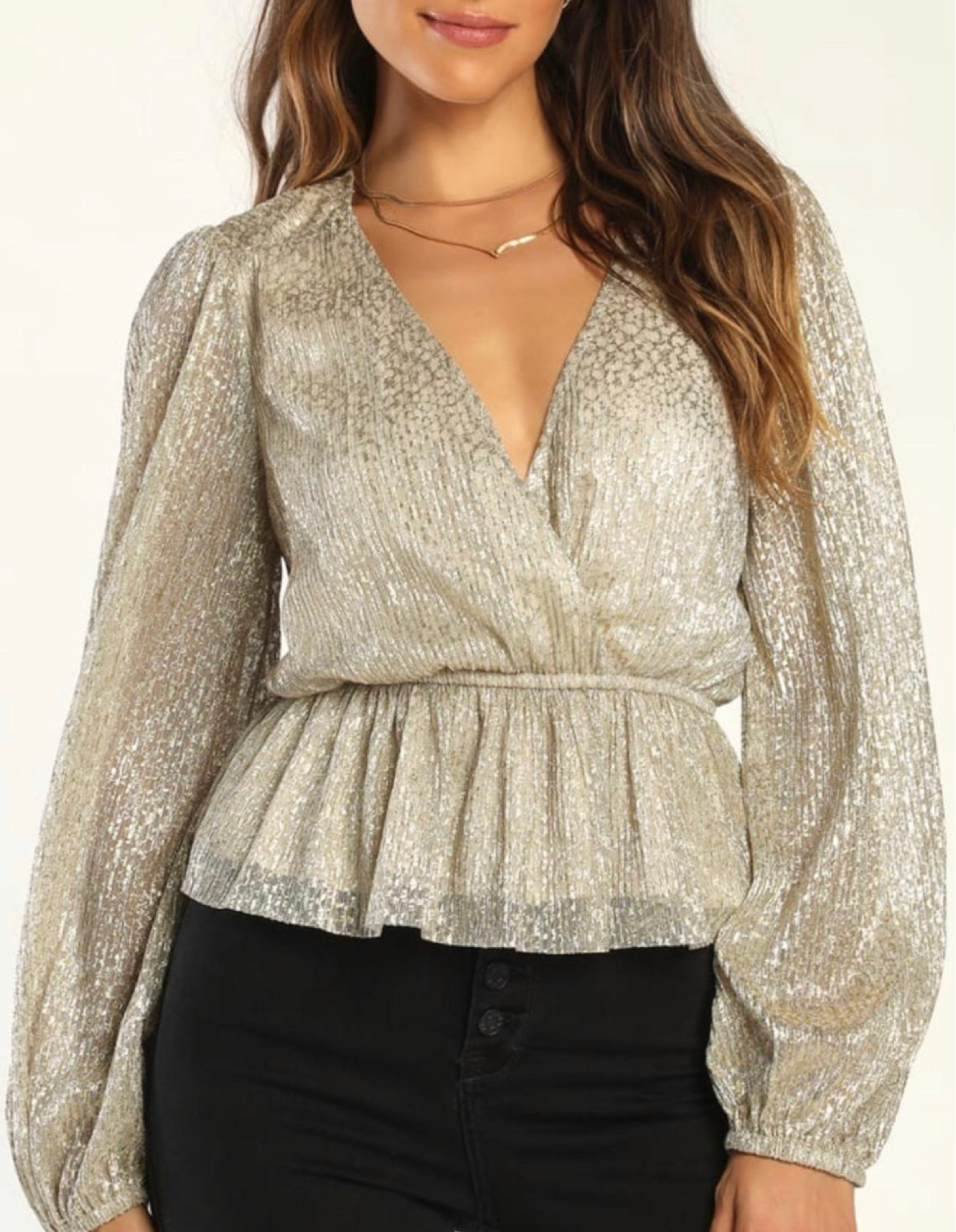 Holiday outfit 
Gold top
Wrap top


#LTKunder50 #LTKunder100 #LTKHoliday