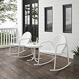 Crosley Furniture KO10020WH Griffith 3-Piece Retro Metal Outdoor Seating Set with Side Table and ... | Amazon (US)