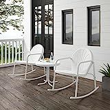 Crosley Furniture KO10020WH Griffith 3-Piece Retro Metal Outdoor Seating Set with Side Table and ... | Amazon (US)