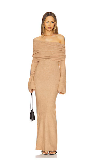 Maya Gown in Tan | Revolve Clothing (Global)