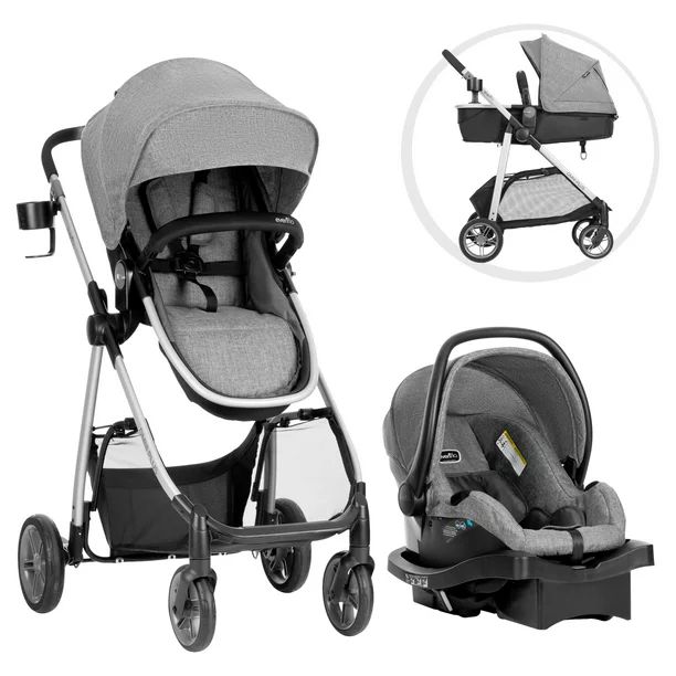Evenflo Mylar Gray Omni Plus Modular Travel System with LiteMax Sport Rear-Facing Infant Car Seat... | Walmart (US)