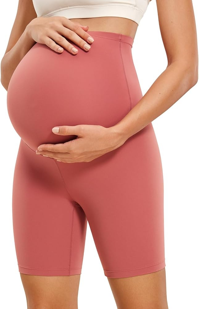 CRZ YOGA Womens Butterluxe Maternity Yoga Biker Shorts Over The Belly 4" / 6" - Pregnancy Workout... | Amazon (US)