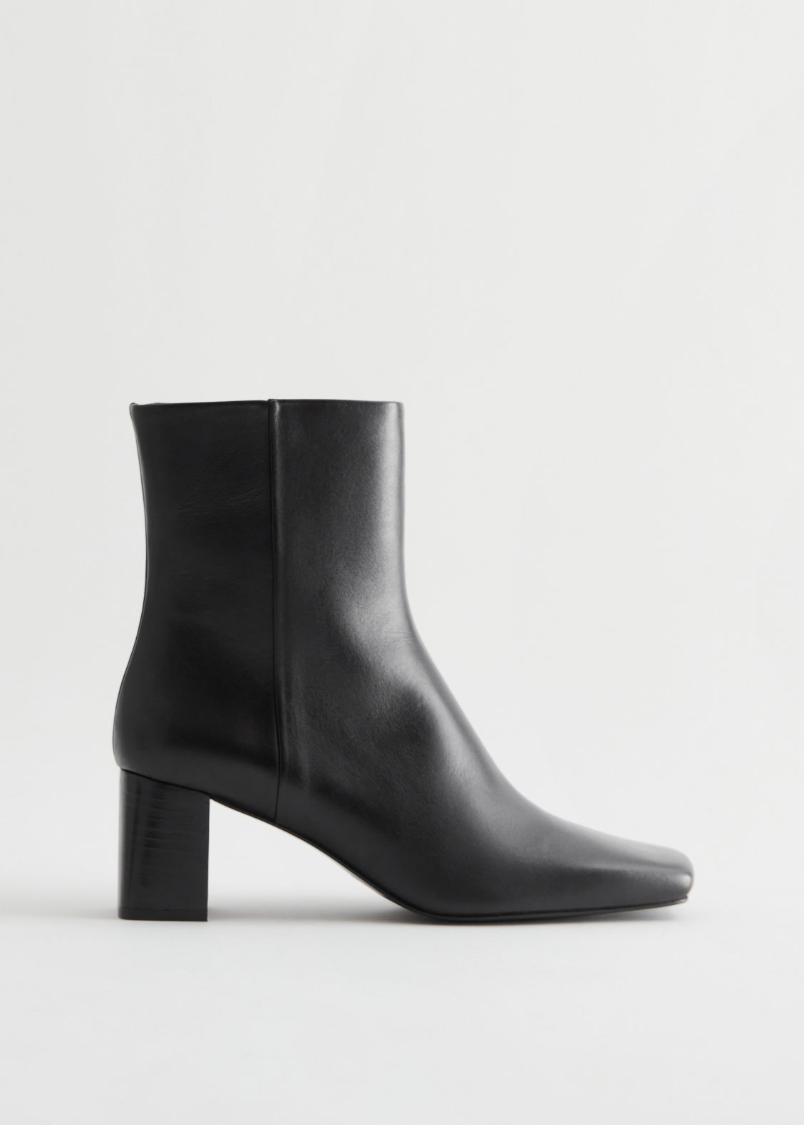 Squared Toe Leather Boots - Black | & Other Stories US