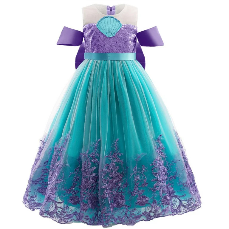 Kamo Girls Mermaid Princess Dresses Lace Tutu Ariel Costume for Kids Wedding, Halloween 3-10Years | Walmart (US)