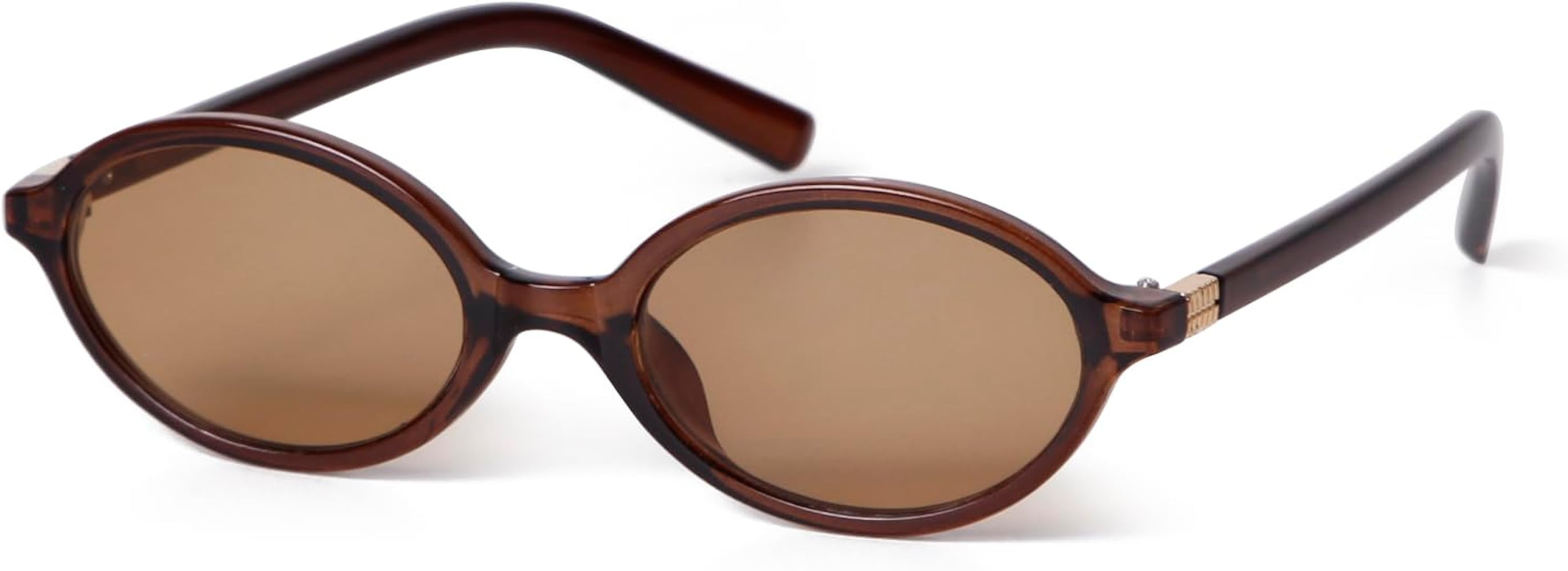VIA LEECA Retro Oval Sunglasses for Women Cute 90s Small Oval Sun Glasses | Amazon (US)