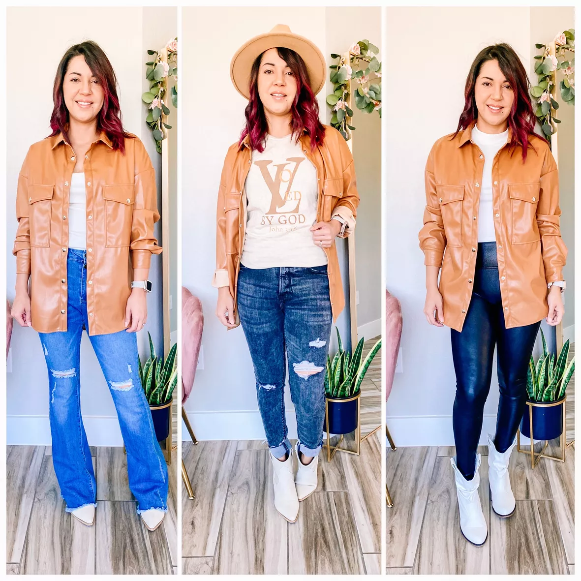 4 Pocket Faux Leather Shacket curated on LTK