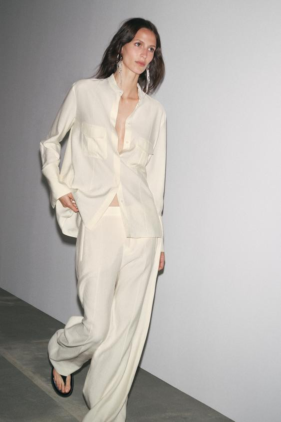 ZW COLLECTION FLOWY POCKET SHIRT$ 79.90Ecru | 2819/349/712Add to cartAddZARA WOMAN COLLECTIONShir... | Zara US