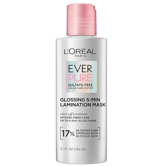L'Oreal Paris Glossing Lamination Hair Mask with Glycolic Acid, Hair Treatment for Lasting Shine ... | Amazon (US)