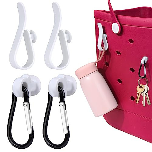 AIERSA Hooks Accessories for Bogg Bag Organizer,Bag Hanging Hooks for Charms Key Pouch Earphone Tassel Cup,Insert Attachment Compatible with Bogg Bag All Size, White | Amazon (US)