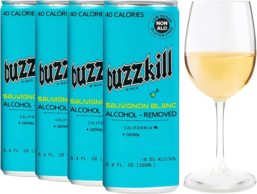 Buzzkill Wines Non-Alcoholic Sauvignon Blanc, Dealcoholized California Dry White Wine, Gluten Fre... | Amazon (US)