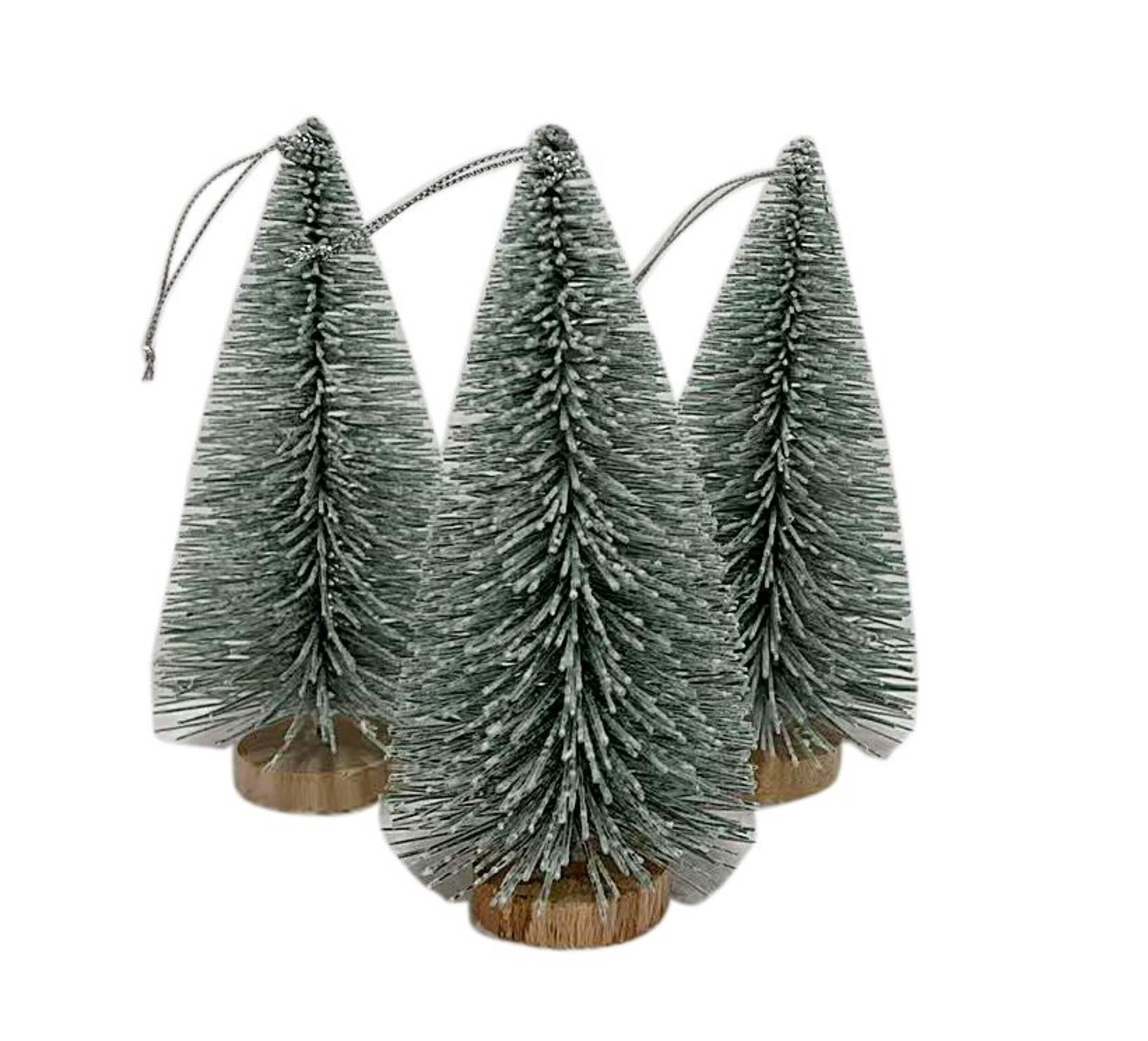 CANVAS White Collection Decoration Bottle Brush Tree Christmas Ornament Set, 6-in | Canadian Tire