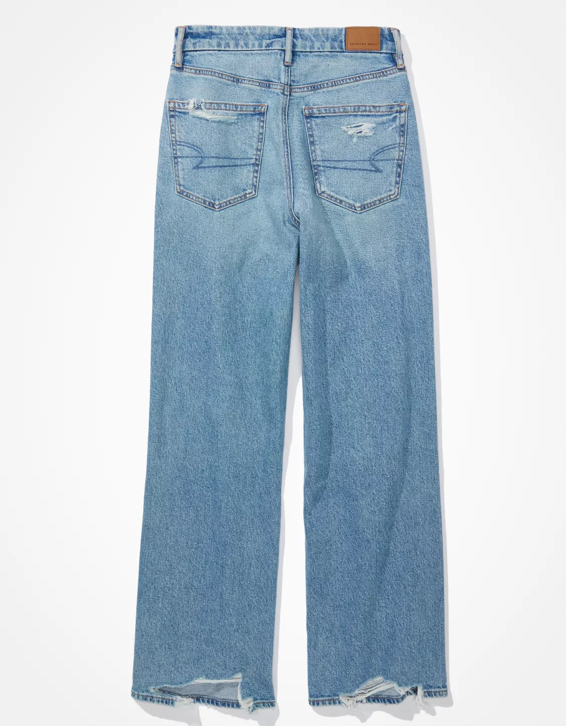AE Stretch Curvy Super High-Waisted Baggy Straight Jean | American Eagle Outfitters (US & CA)