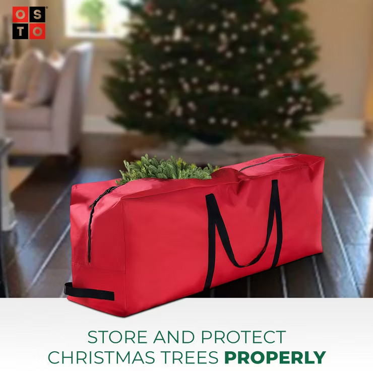 OSTO Premium Christmas Tree Storage Bag for Disassembled Trees up to 9 Feet, Tear Proof 600D Oxfo... | Target
