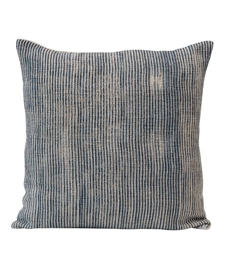 Blue & Cream Stripe Throw Pillow | Zulily