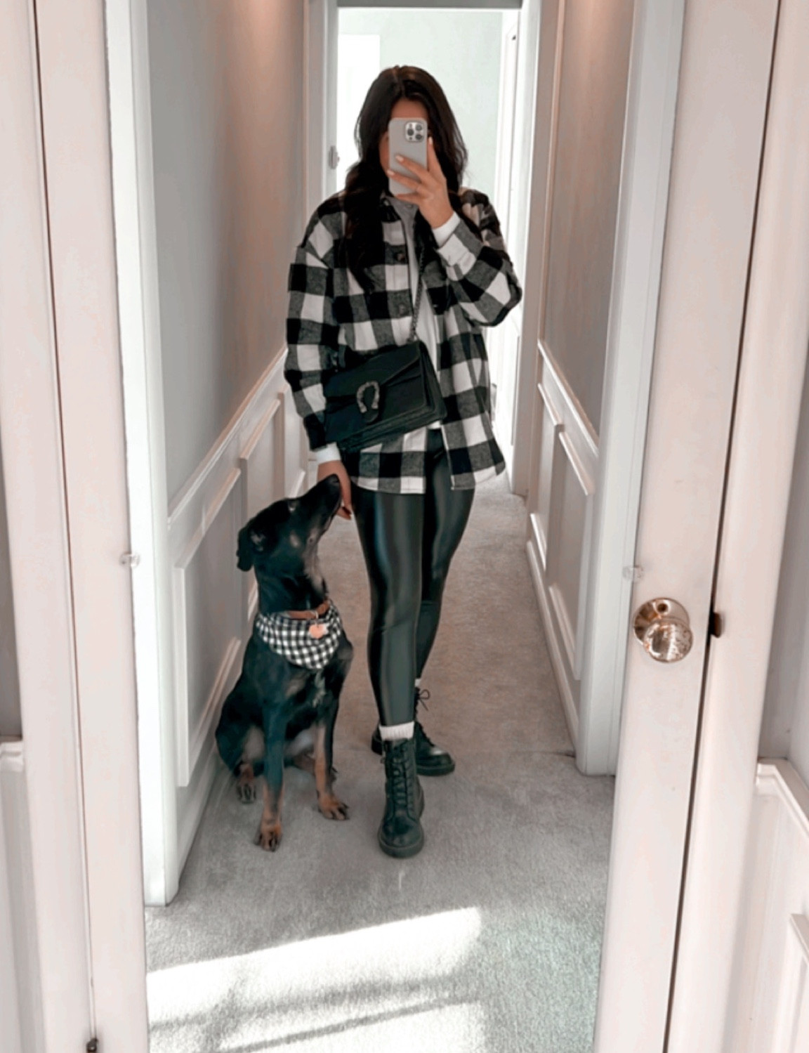 LOVE my faux leather leggings!! 

S in Sweater 45% off today!! 
M in Shacket
S in Leather leggings 24% off today!!
7 in boots 30% off today!!
TTS

#LTKitbag #LTKHoliday #LTKfit