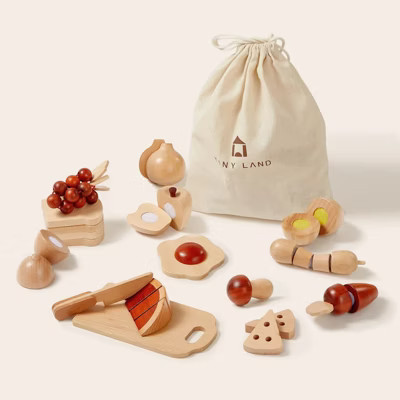Tiny Land® Play Kitchen Accessories – Play Food for Play Kitchen: Wooden Cut and Play Food Toys | Target