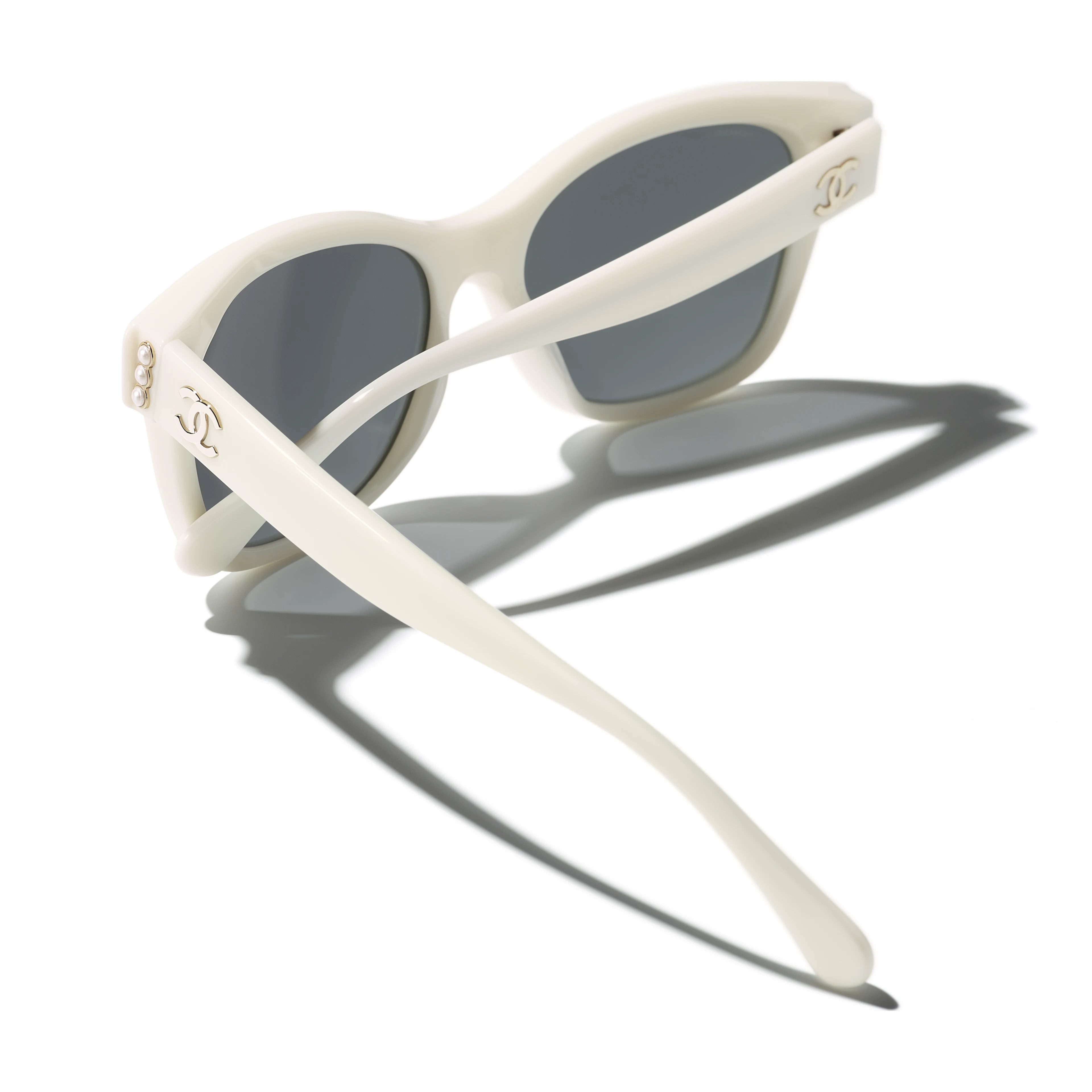 Sunglasses: Square Sunglasses, acetate & glass pearls — Fashion | CHANEL | Chanel, Inc. (US)