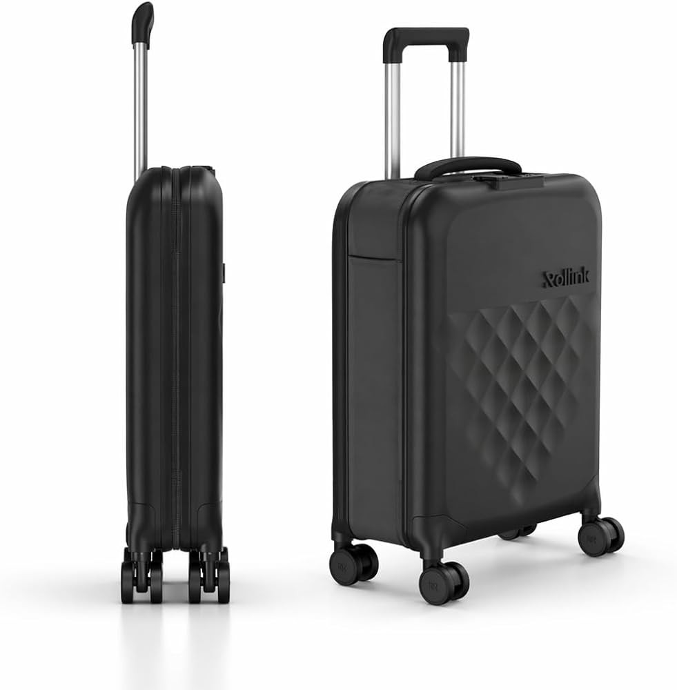 ROLLINK Foldable Flex 360 Carry-On Suitcase 21” – Hardshell Luggage, Double Spinner Wheels, T... | Amazon (US)