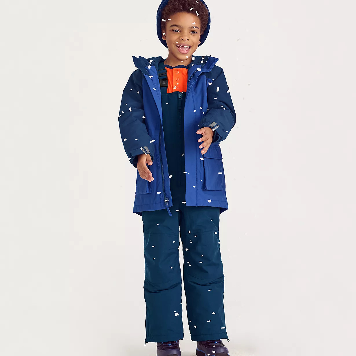 Kids Squall Waterproof Insulated Iron Knee Snow Bibs | Lands' End (US)