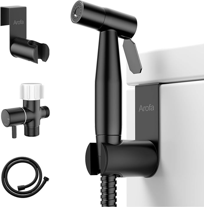 Arofa Black Bidet Sprayer for Toilet, Handheld Jet Sprayer Adjustable Water Pressure Muslim Showe... | Amazon (US)