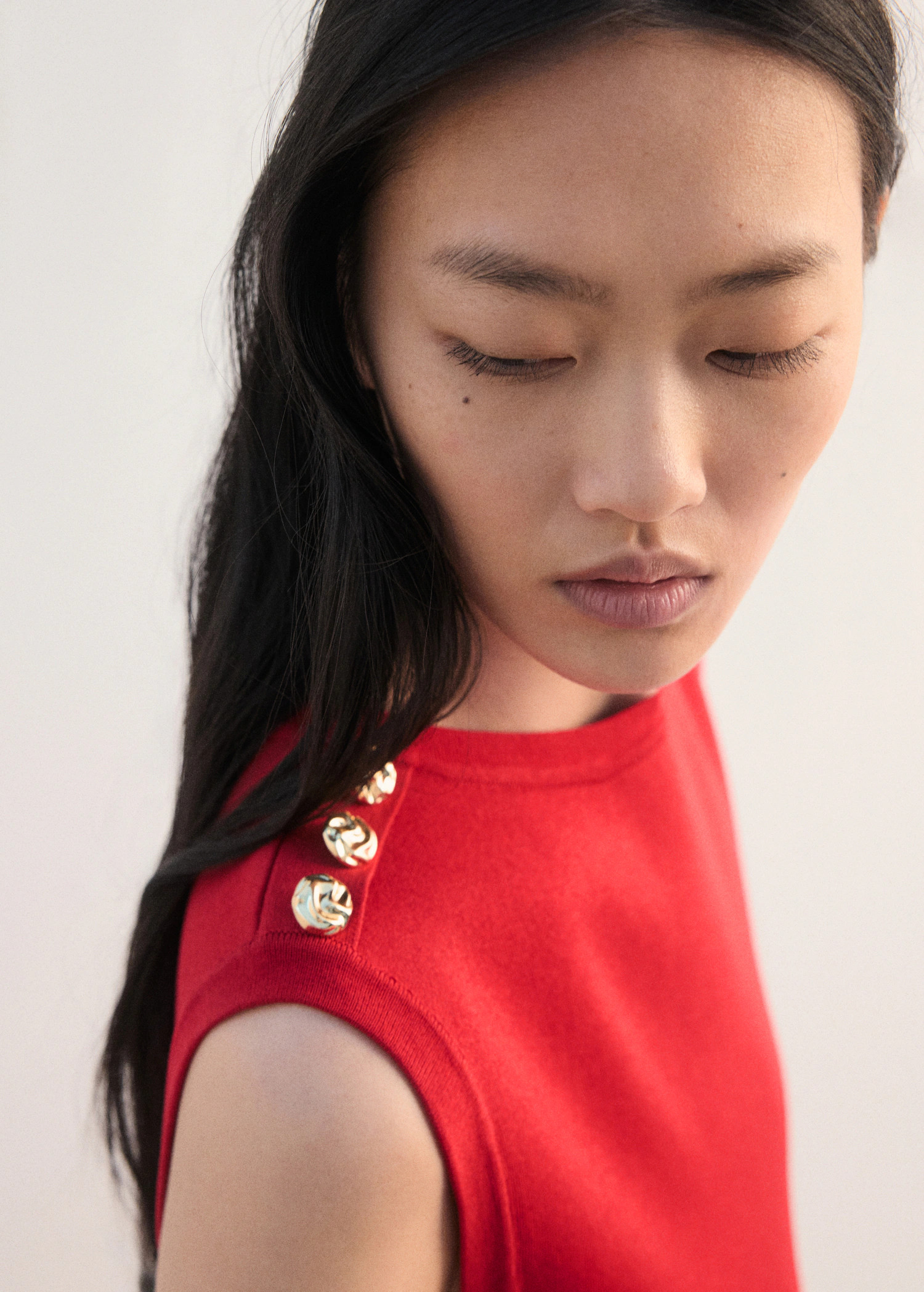 Peplum knit dress with buttons | Mango (US/MX/AU)