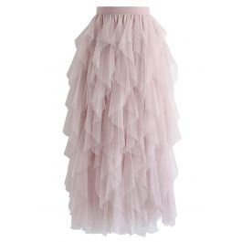 The Clever Illusions Mesh Skirt in Pink | Chicwish