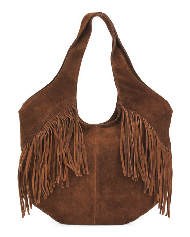 Suede Nyra Fringe Tote | TJ Maxx