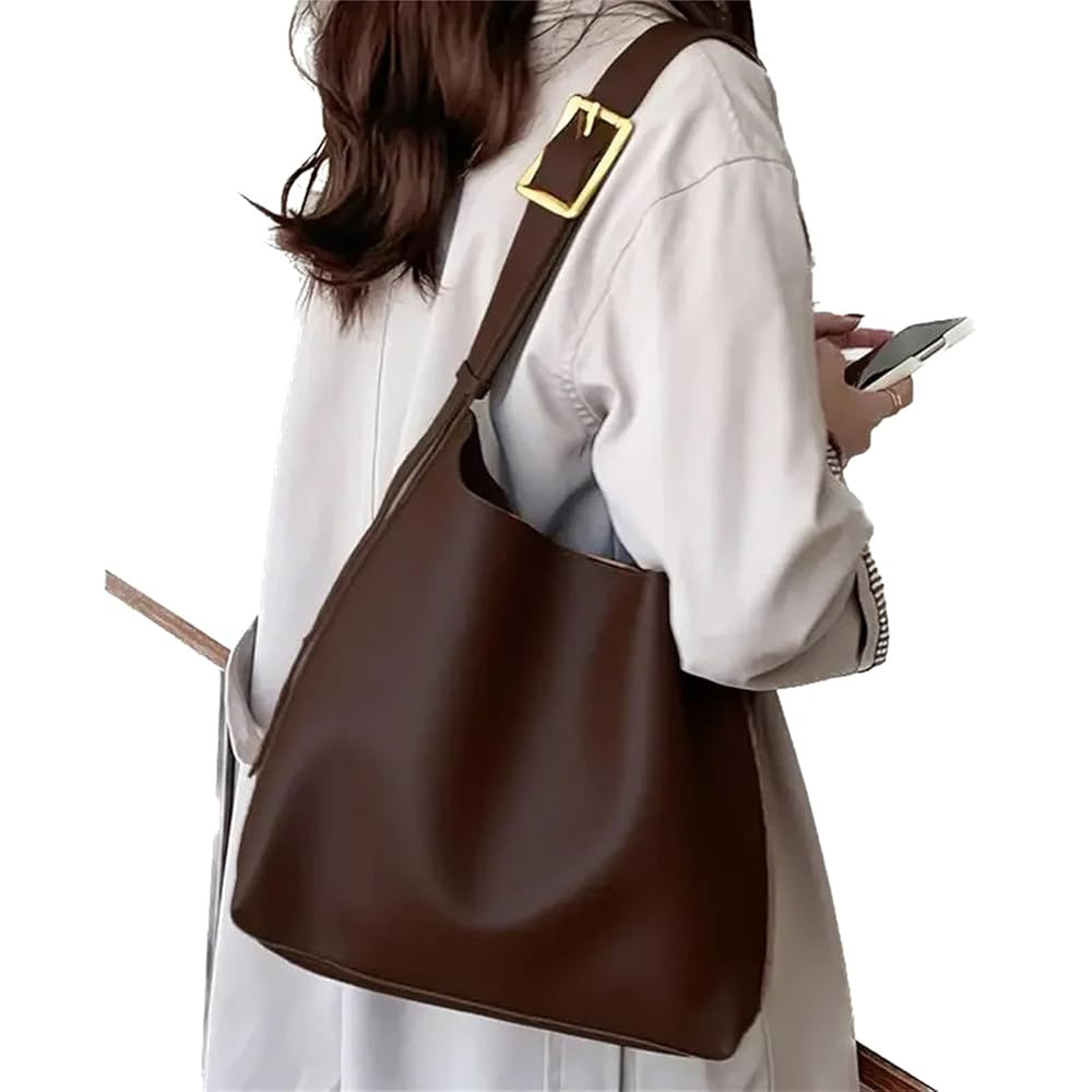 Women's Solid Color Tote Bag Two-Piece Set, Fashionable Bucket Large Capacity Casual Two-Piece Sh... | Amazon (US)