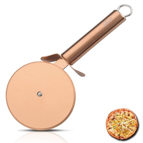 Berglander Pizza Wheel, Rose Gold Titanium Plating Stainless Steel Pizza Cutter, Super Sharp Pizza Slicer With Titanium Rose Gold Plating, Pastry Cutter, Easy to Clean And Stored | Amazon (US)
