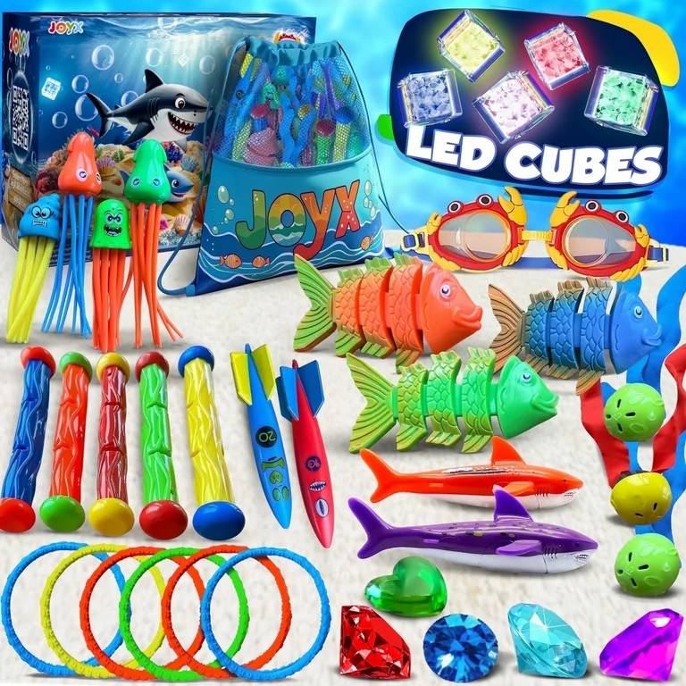 35 Pcs Pool Diving Toys Set with LED Light Cubes & Goggles – Fun Summer Swim Learning for Kids | Walmart (US)