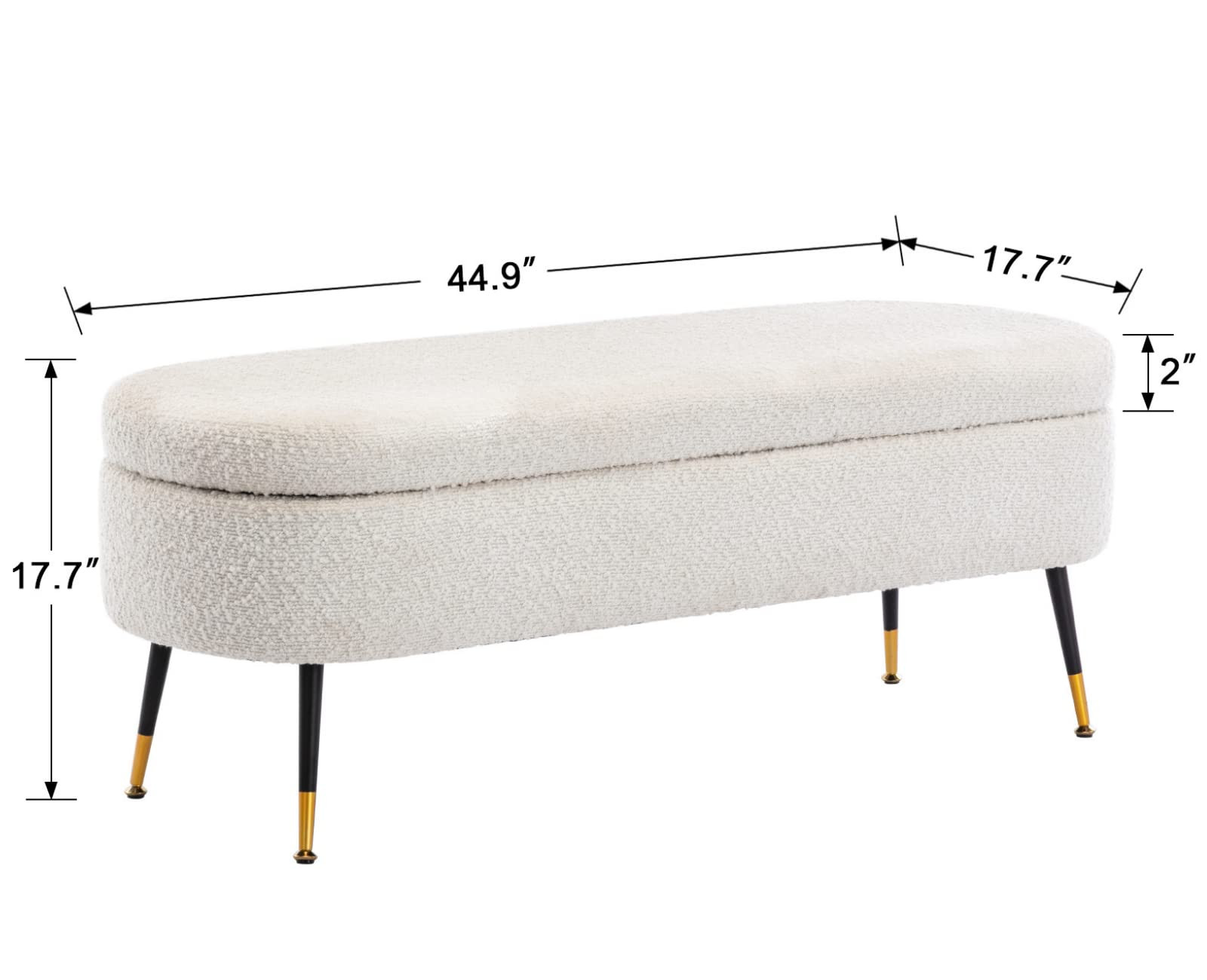 EALSON Modern Storage Bench for Bedroom End of Bed Lambswool Ottoman Bench with Metal Legs Uphols... | Amazon (US)