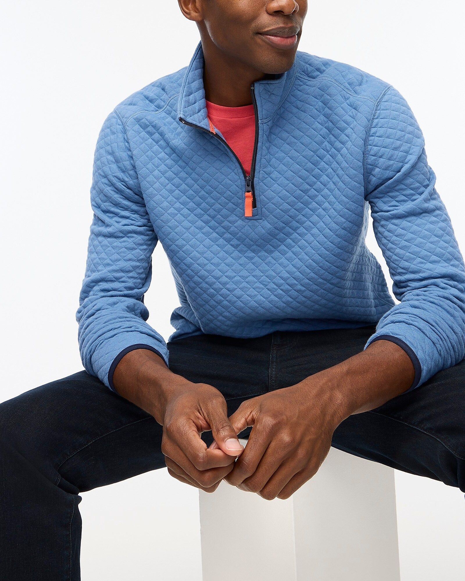 Quilted diamond half-zip | J.Crew Factory