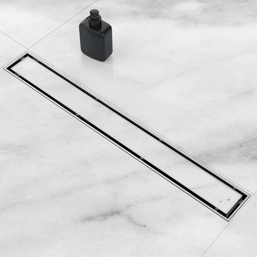 ZEKOO 12-Inch Linear Shower Drains for Tile,2 in 1 Shower Drain Brushed Nickel,304 Stainless Stee... | Amazon (US)