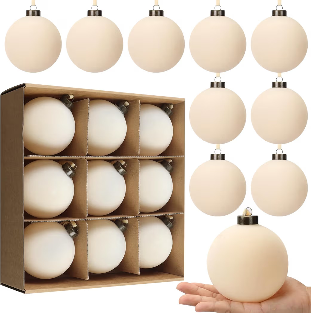 9 PCS Christmas Velvet Balls Flocked Xmas Tree Ball Ornaments Christmas Large Ball Set Xmas Tree ... | Amazon (US)