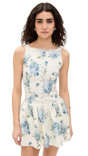 FAITHFULL Women's Blair Mini Dress, Cecile Floral/Pale Blue, 12 | Amazon (US)