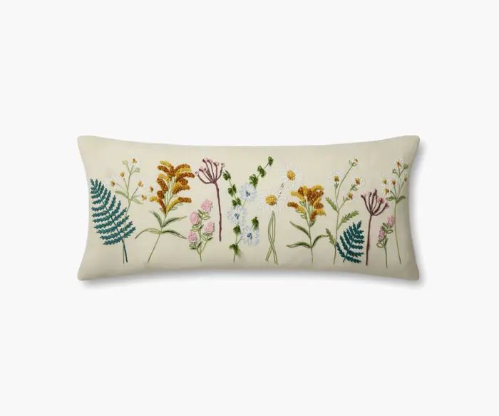 Wildflowers Embroidered Lumbar Pillow | Rifle Paper Co.