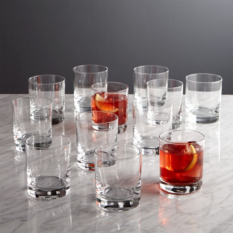 Aspen Double Old-Fashioned Glasses, Set of 12 + Reviews | Crate & Barrel | Crate & Barrel