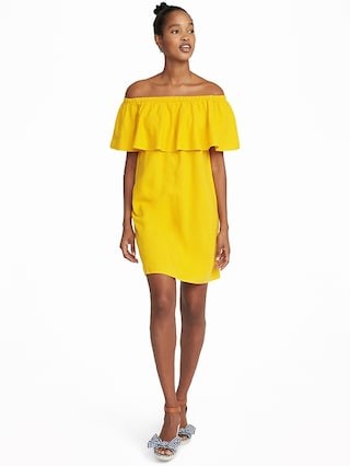 Off-the-Shoulder Linen-Blend Shift Dress for Women | Old Navy US