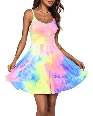ACEVOG Women's 2025 Summer Dress Adjustable Spaghetti Strap Boho Floral Fit & Flare Beach Sundres... | Amazon (US)