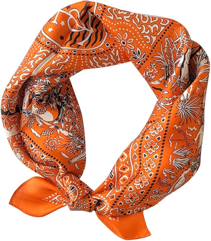 100% Mulberry Silk Scarfs Small Square Scarf 21"x21" Neck Scarf for Women | Amazon (US)