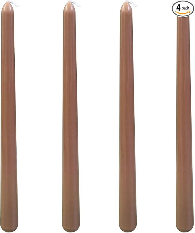10 inch Brown Taper Candles-Set of 4 Tapered Candle, Tall Candlesticks,Dripless and Smokeless,Hom... | Amazon (US)