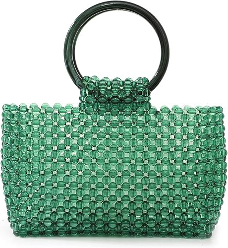 YIFEI Women Colored Transparent Beaded Acrylic Handbag Evening Handmade Bags for Wedding Party (G... | Amazon (US)