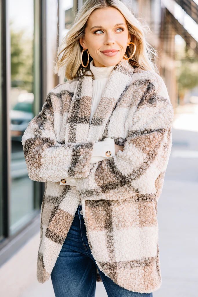 Look This Way Brown Plaid Coat | The Mint Julep Boutique