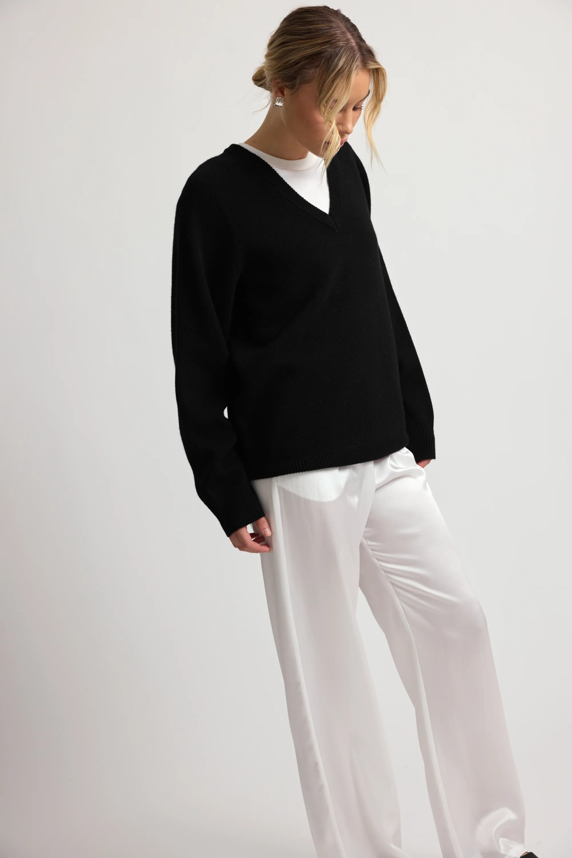 Wool V Neck Sweater | Almina Concept