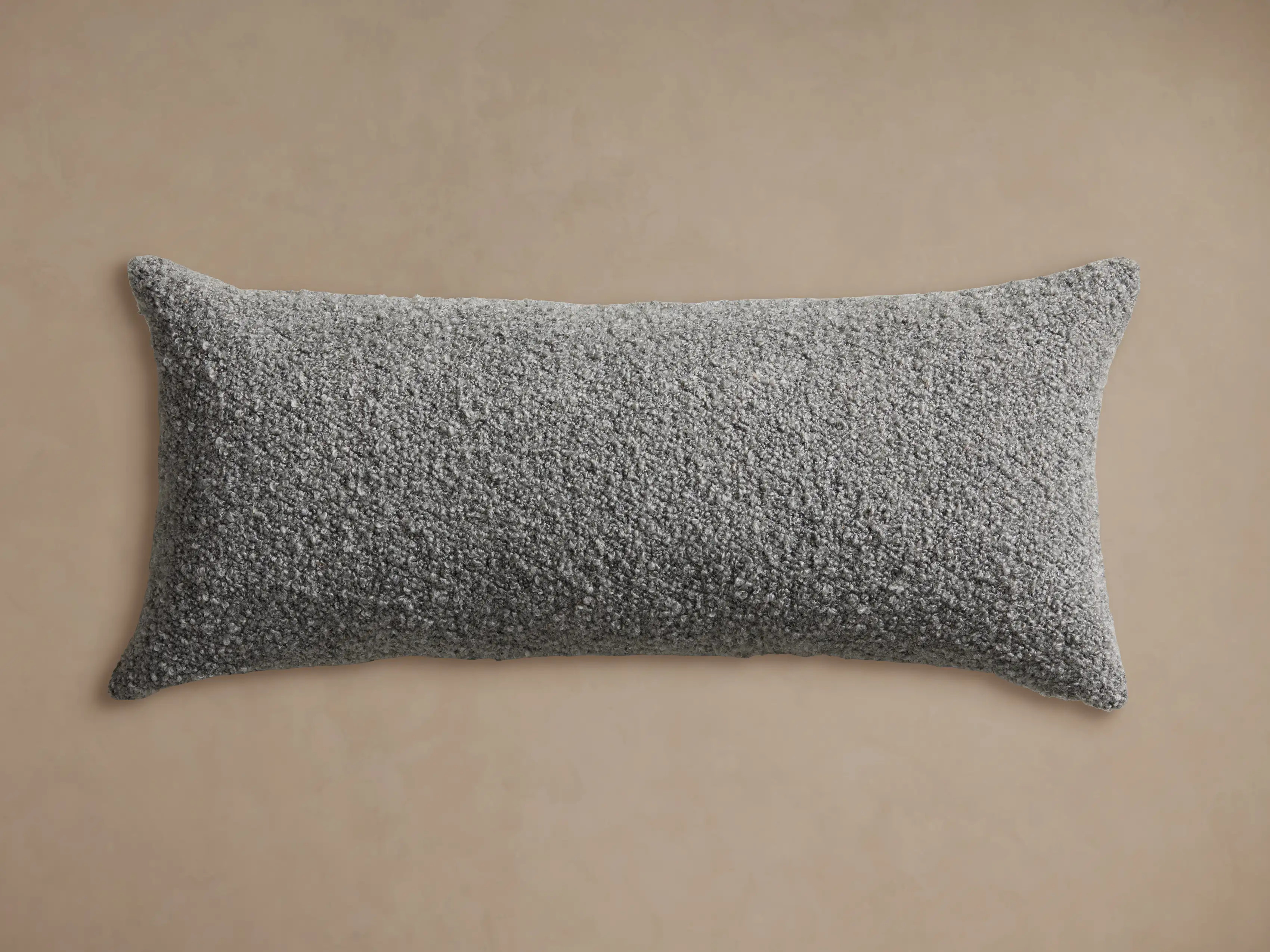 Boucle Lumbar Pillow Cover in Grey | Arhaus
