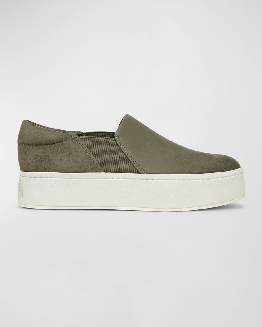 Vince Warren Suede Slip-On Platform Sneakers | Neiman Marcus