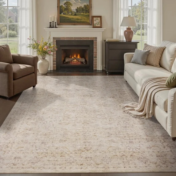 SIXHOME 5'x7' Area Rugs Washable Vintage Rugs for Living Room Distressed Floral Area Rug Indoor S... | Walmart (US)